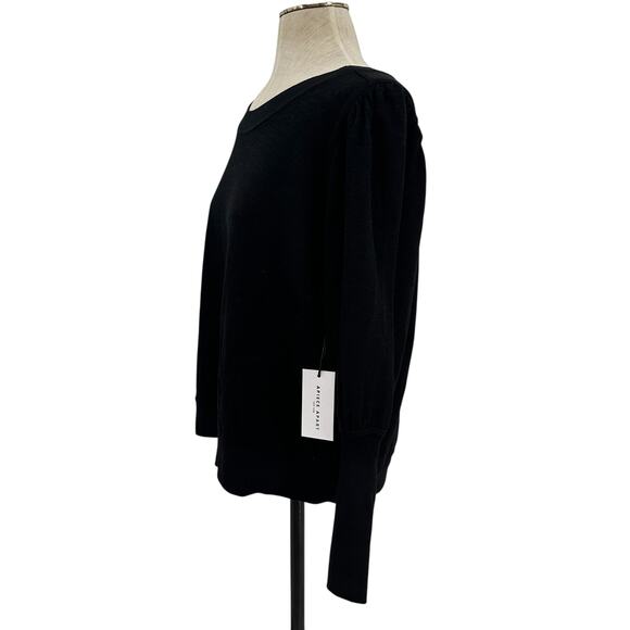Apiece Apart Olimpio Sweatshirt Sweater Puff Sleeve Organic Cotton Black Size 2X - Picture 5 of 14